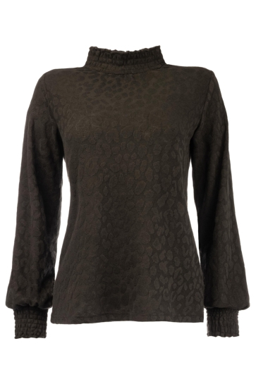 NED SMOCK LS TR ANIMAL JACQUARD KNIT 25W1 U352 01 900 black