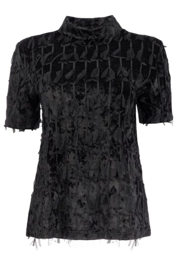 NED MILANS PLAIN 1 2 SS VELVET FEATH 25W1 U377 01 Black