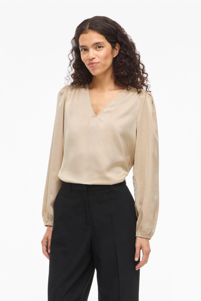 Vila ecru dames t-shirt | Model