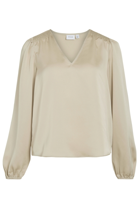 Vila ecru dames t-shirt | Vooraanzicht