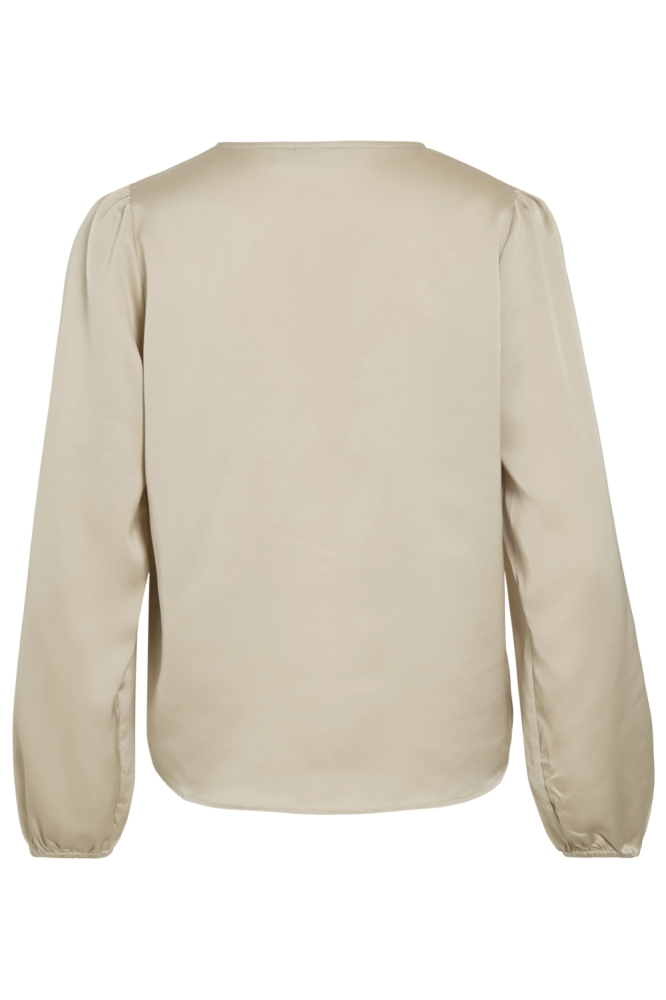 Vila ecru dames blouse | Achteraanzicht