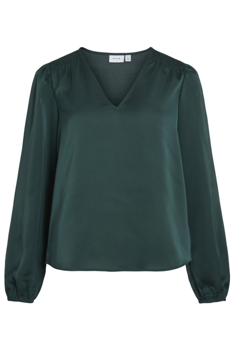 Vila groene dames blouse | Vooraanzicht
