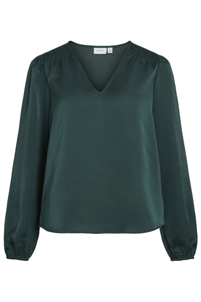 Vila groene dames blouse | Vooraanzicht
