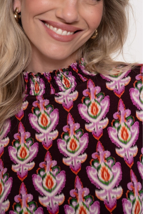 Geisha paarse dames t-shirt | Close up