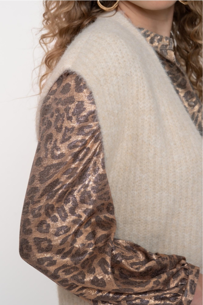 Geisha gouden dames blouse | Close up