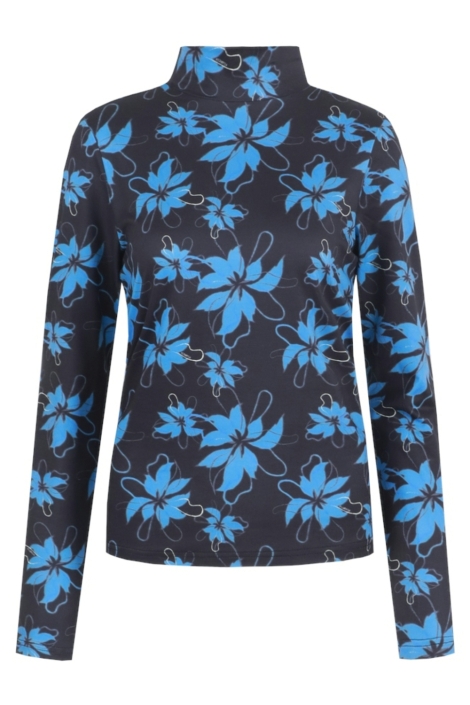Fluresk blauwe dames top | Vooraanzicht