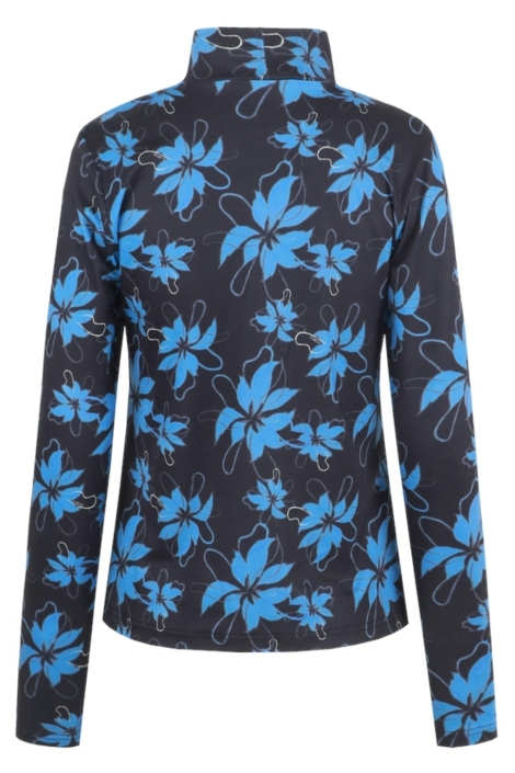 Fluresk blauwe dames top | Achteraanzicht