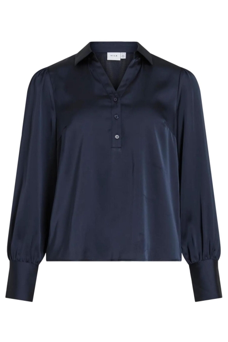Vila blauwe dames blouse | Vooraanzicht