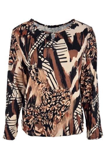 FOS Amsterdam T-shirt MIMI PANTER BRUSH FB 7604 MIMI 001 ZWART