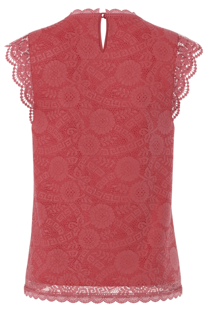 Pieces rode dames top | Achteraanzicht