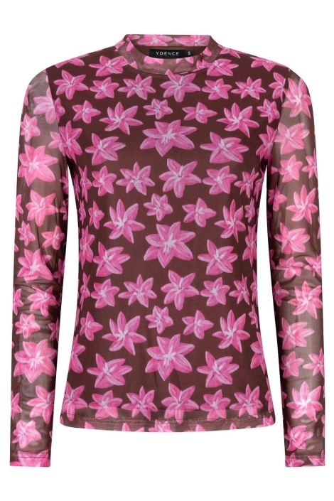 Ydence bruine dames t-shirt | Vooraanzicht