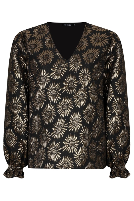 Ydence zwarte dames blouse | Vooraanzicht