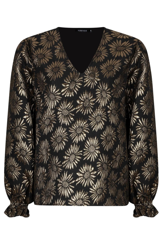 Ydence zwarte dames blouse | Vooraanzicht