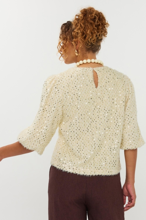 Ydence beige dames trui | Model