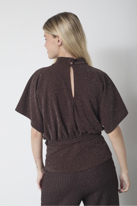 SisterS point bruine dames t-shirt | Model achteraanzicht