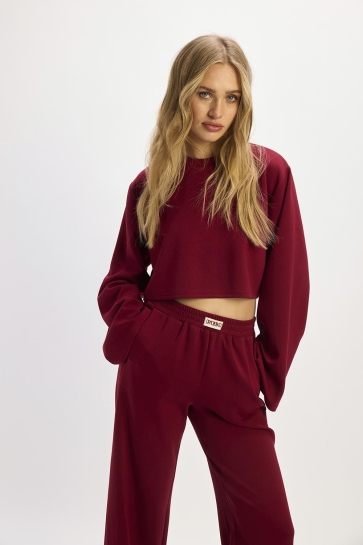 Refined Department KNITTED CROPTOP CARINA R2511821834 501 BORDEAUX