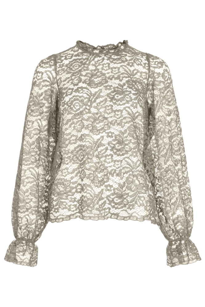 Vila beige dames t-shirt | Vooraanzicht