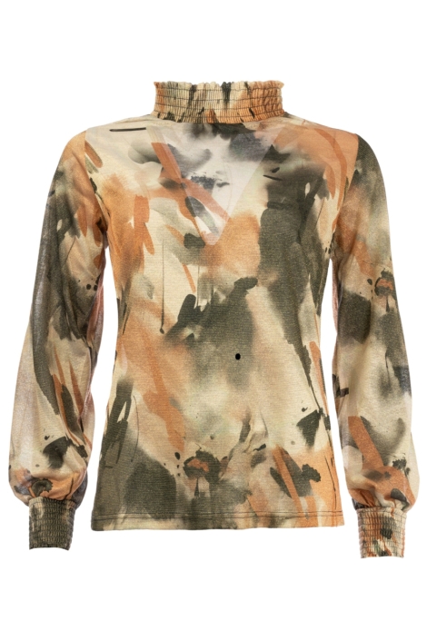 NED beige dames t-shirt | Vooraanzicht