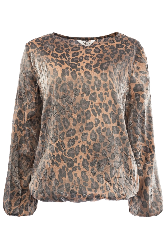 NED bruine dames blouse | Vooraanzicht