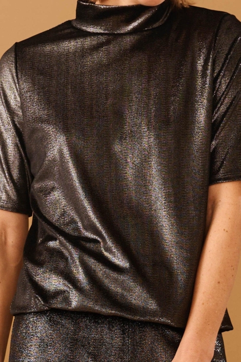 FOS Amsterdam zwarte dames t-shirt | Kleurstaal