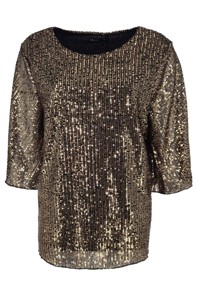 FOS Amsterdam zwarte dames t-shirt | Vooraanzicht