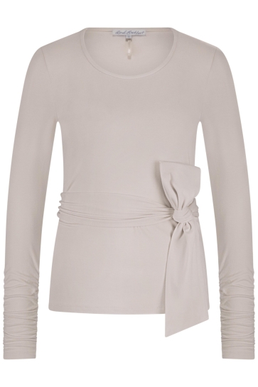 Red Button T-shirt TEE WITH BOW SRB4707 CREAM