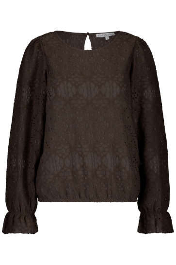 Red Button T-shirt TOP AJOUR SRB4645 BROWN