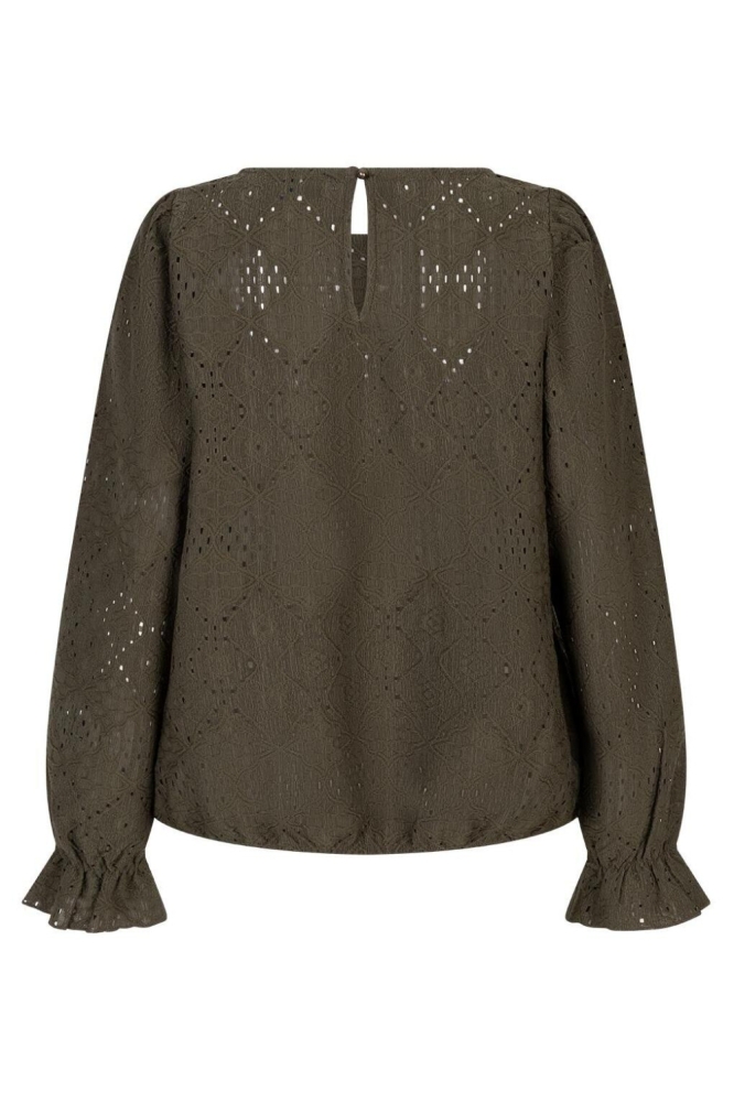 Red Button groene dames t-shirt | Achteraanzicht