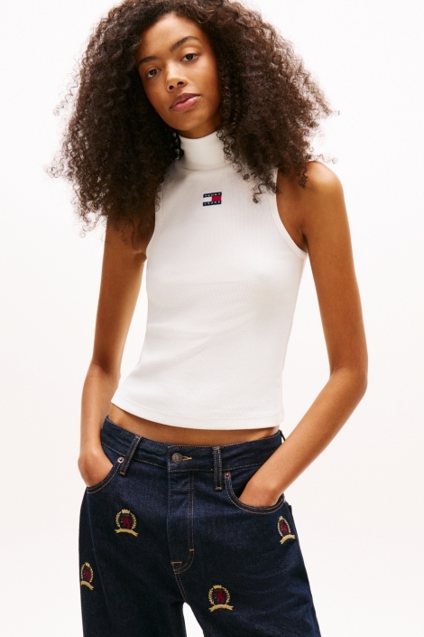Tommy Jeans witte dames top | Model vooraanzicht