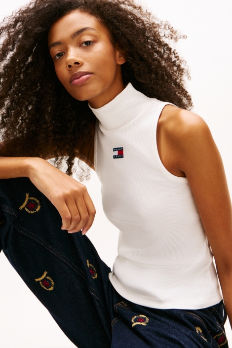 Tommy Jeans witte dames top | Model vooraanzicht