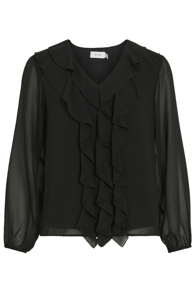 Vila zwarte dames t-shirt | Vooraanzicht