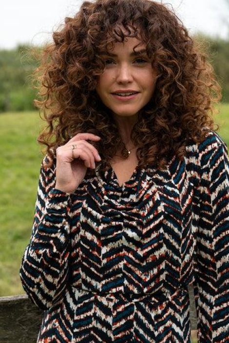 FOS Amsterdam groene dames t-shirt | Close up