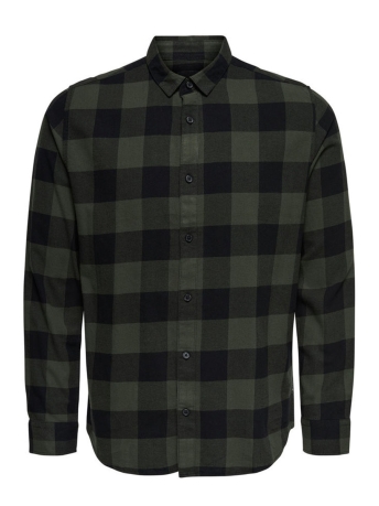 Only & Sons Overhemd ONSGUDMUND LS CHECKED SHIRT NOOS 22007112 Forest Night
