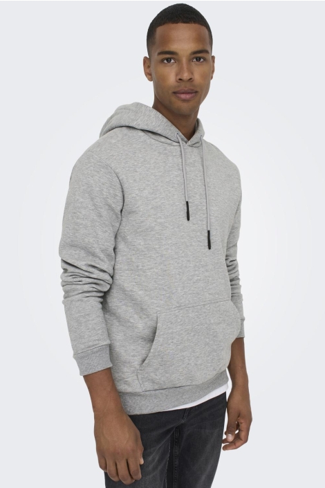 Only & Sons grijze heren sweater | Model vooraanzicht