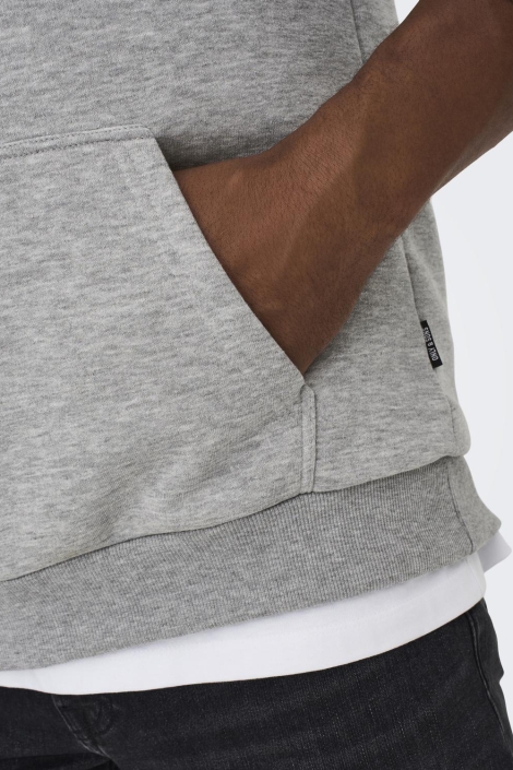 Only & Sons grijze heren sweater | Close up