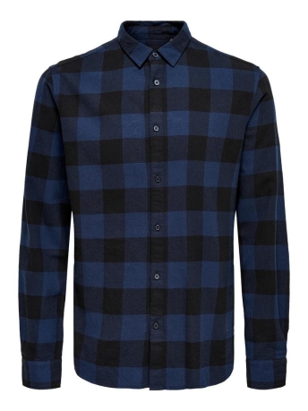 Only & Sons Overhemd ONSGUDMUND LIFE LS CHECKED SHIRT NOOS 22007112 DRESS BLUES