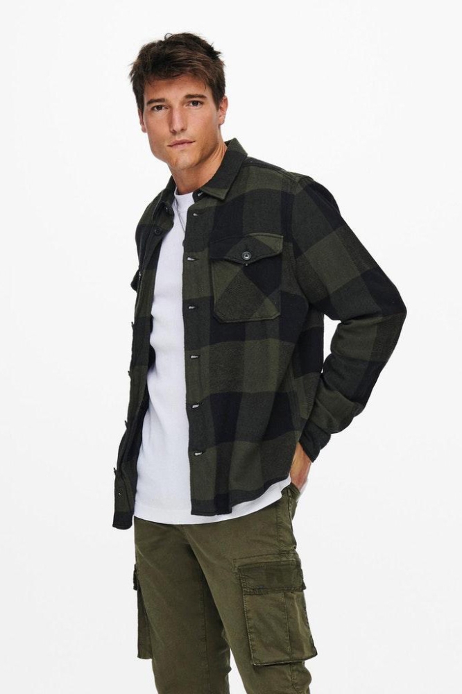 ONSMILO LIFE LS CHECK OVERSHIRT NOOS 22019854 FOREST NIGHT