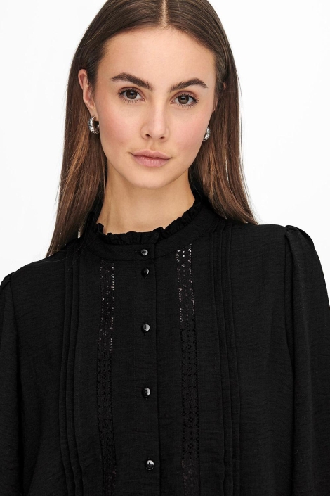 Jacqueline de Yong zwarte dames blouse | Close up