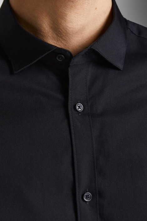 Jack & Jones zwarte heren overhemd | Close up