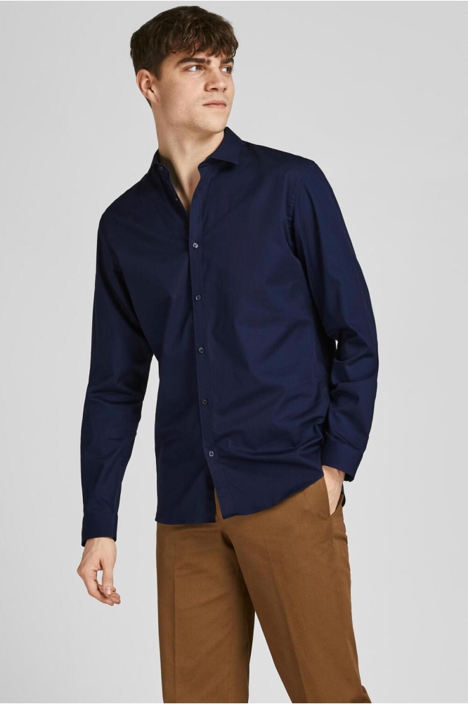 JPRBLACARDIFF SHIRT L/S NOOS 12201905 Navy Blazer/SLIM FIT