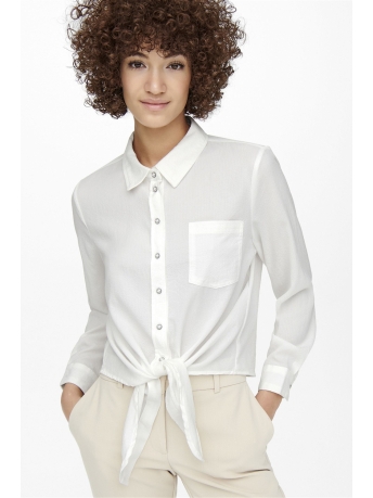 Only Blouse ONLLECEY LS KNOT SHIRT NOOS 15195910 Cloud Dancer