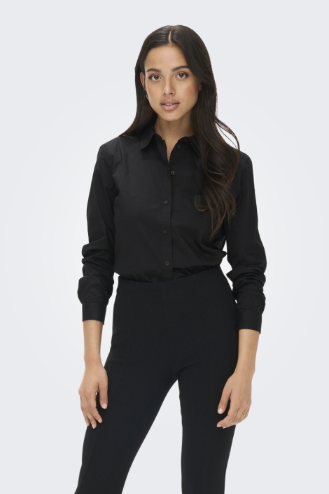 Jacqueline de Yong zwarte dames blouse | Model vooraanzicht