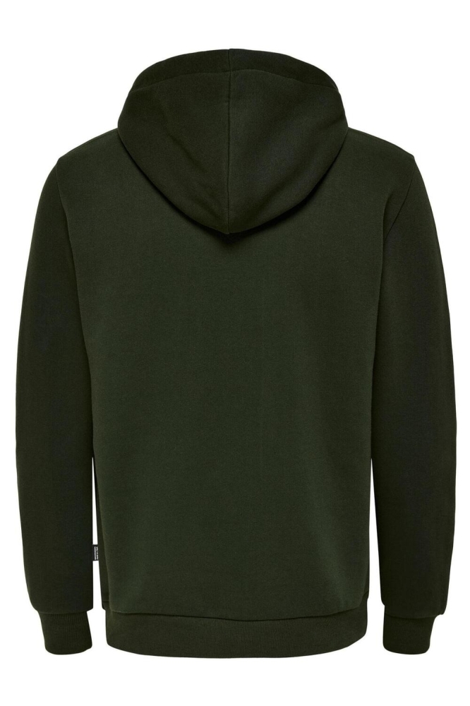 Only & Sons groene heren sweater | Achteraanzicht