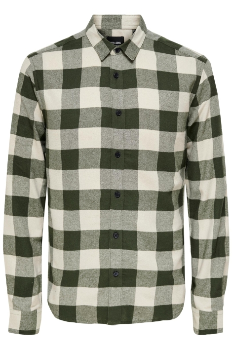 Only & Sons groene heren overhemd | Vooraanzicht