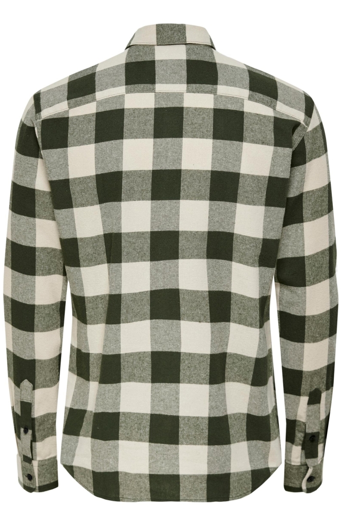 Only & Sons groene heren overhemd | Achteraanzicht