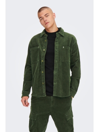 Only & Sons Overhemd ONSTRACK LIFE OVR 2PKTCORD LS SHIRT 22023694 OLIVE NIGHT