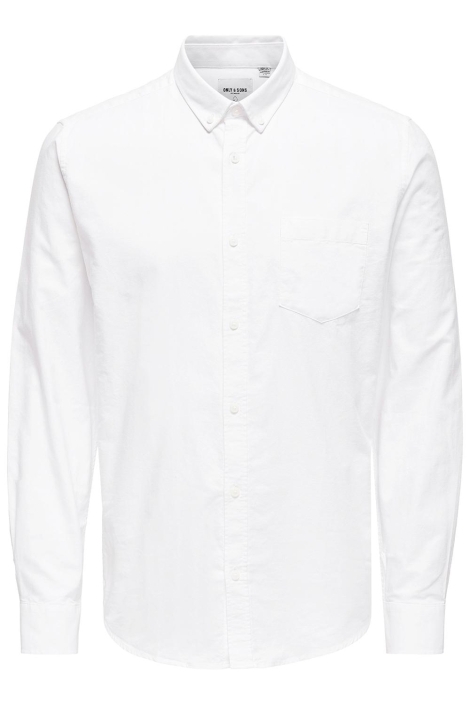 Only & Sons witte heren overhemd | Vooraanzicht