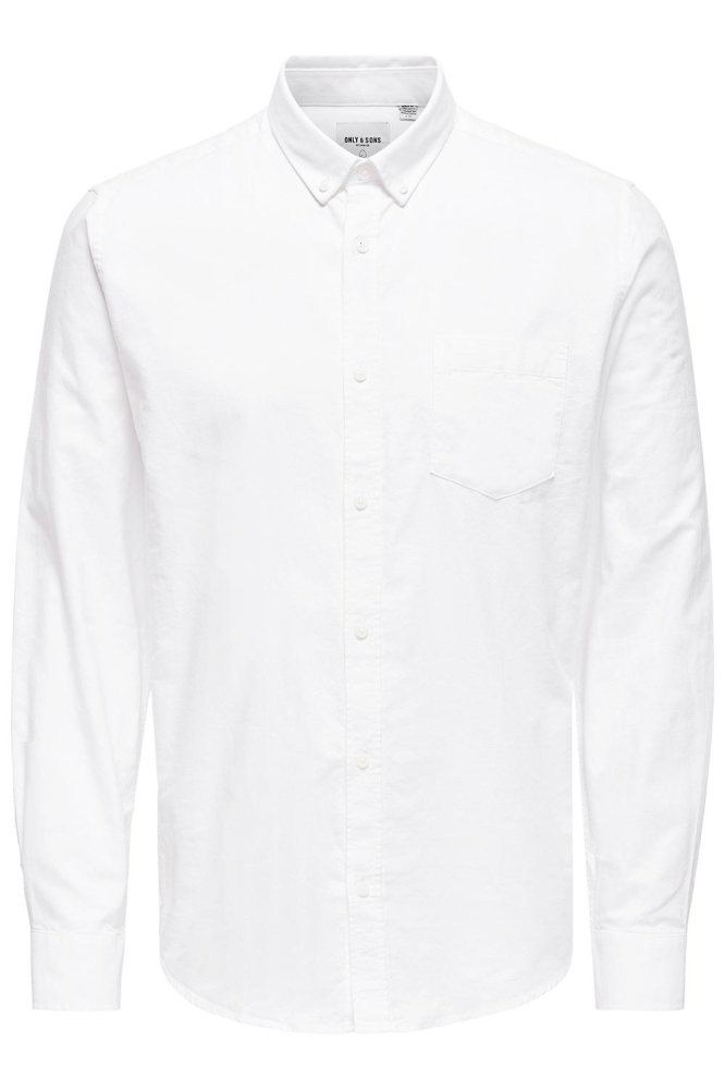 Only & Sons witte heren overhemd | Vooraanzicht