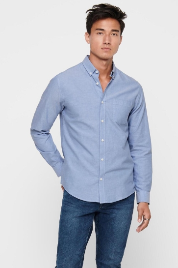 Only & Sons Overhemd ONSALVARO LS OXFORD SHIRT 22006479 Cashmere Blue