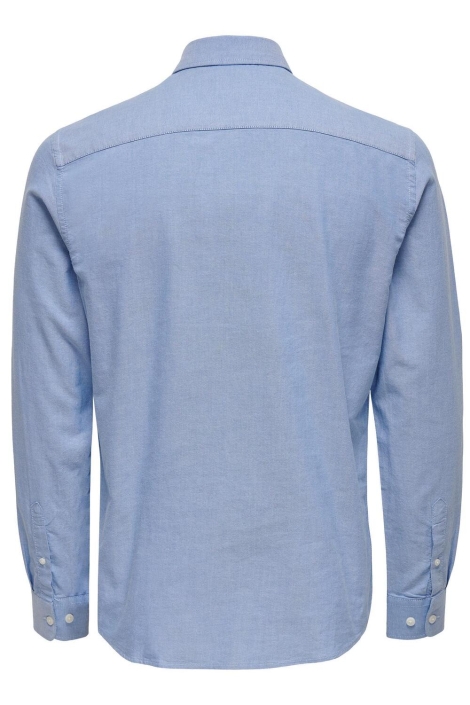 Only & Sons blauwe heren overhemd | Achteraanzicht